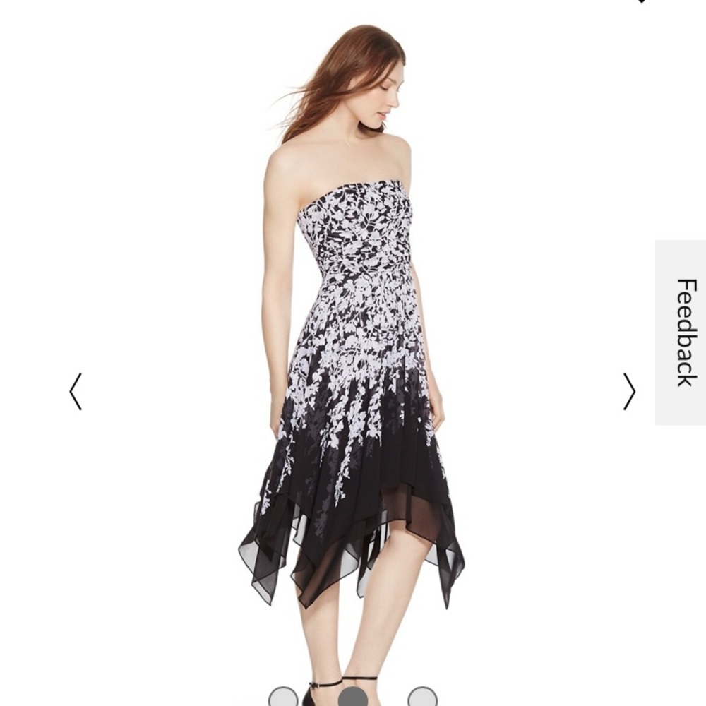 Strapless Floral Dress- White House Black Market